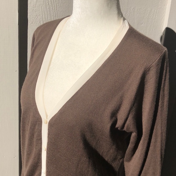 Marisa Minicucci Brown Cashmere And Silk Cardigan - Picture 4 of 6